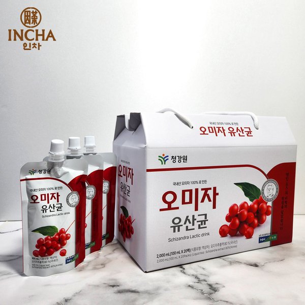 오미자 유산균 오미자차 오미자즙 2000ml (100mlx20팩)