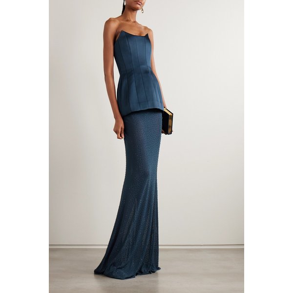 레베카 밸런스 엘리베라 크리스탈 장식 스트레치 튤 맥시 스커트 46376663162950792