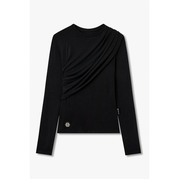 롱 슬리브 드레이프 모달 티셔츠 8625301601000