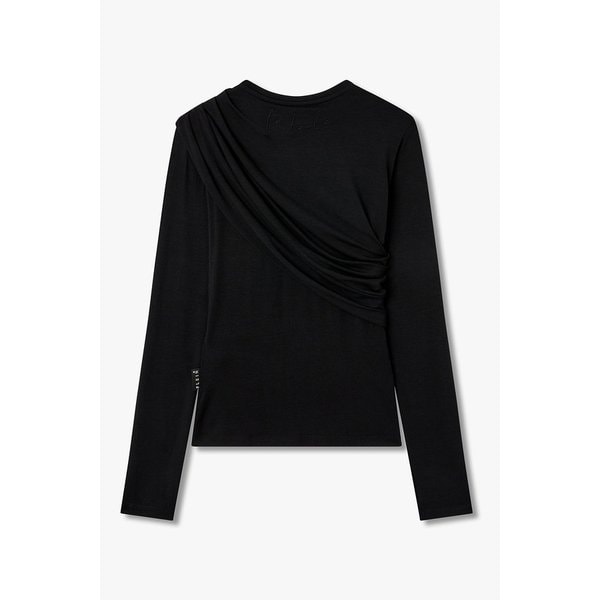 롱 슬리브 드레이프 모달 티셔츠 8625301601000