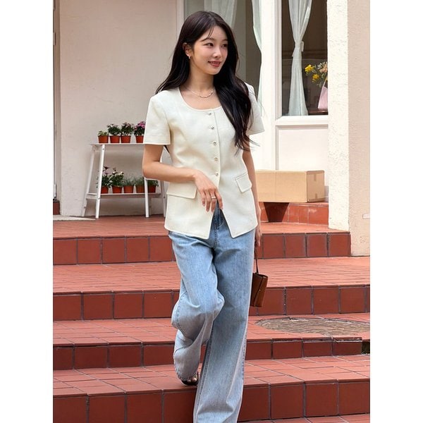 하나 노카라 트위드 자켓 / HANA NO COLLAR TWEED JACKET_2colors
