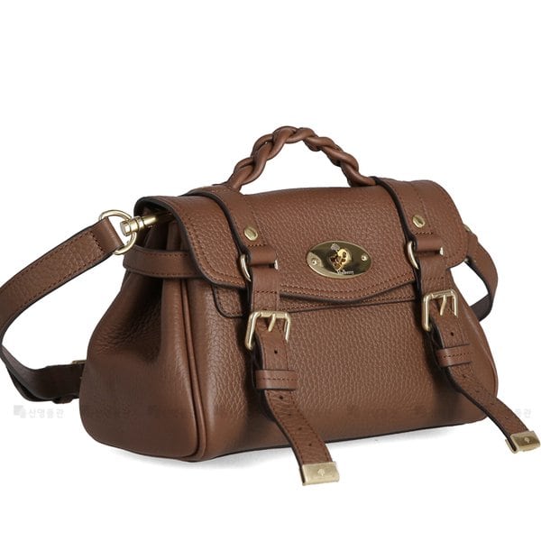 [부산점] 로고 플라크 RL6595 736 G222 멀버리 미니 알렉사 토트백 크로스 숄더