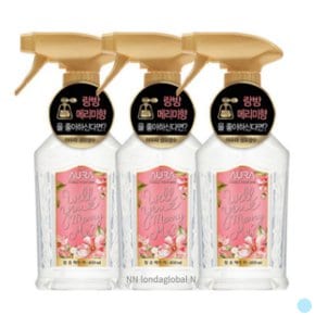 아우라 퍼퓸 탈취제 섬유 분무기형 로즈향 400ml 3개