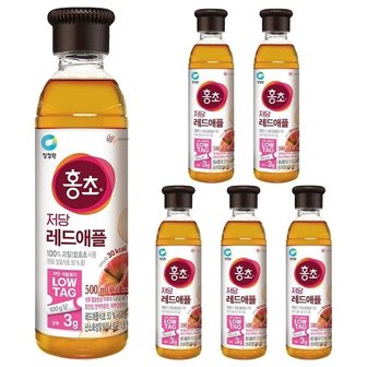 대상 청정원 홍초 저당 레드애플 500ML x6개 (WFKOKML)