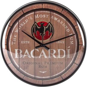 독일 NostalgicArt 코카콜라 벽시계 레트로 Retro Wall Clock Bacardi Wood Barrel Logo Gift Id