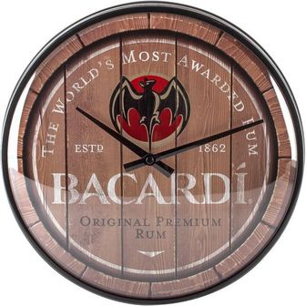  독일 NostalgicArt 코카콜라 벽시계 레트로 Retro Wall Clock Bacardi Wood Barrel Logo Gift Id