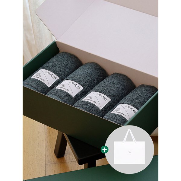 [선물포장] 1퍼센테이지 트리 호텔수건 4P 선물세트 40수 210g