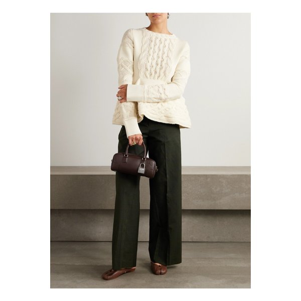 글렌 셸 트리밍 와이드 울 팬츠 밀리터리 그린 46376663162869315