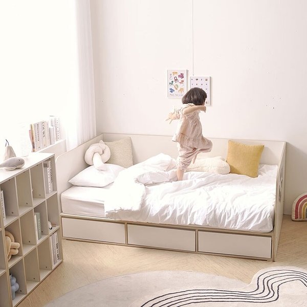 도담 키즈 안전가드 데이베드 수납 서랍 침대 SS (본넬매트포함) DO5120R (착불)