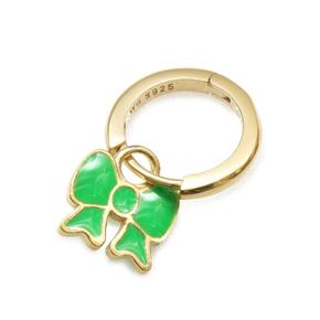 MINNIE BOW HOOP EARRING/ SS22015-GREEN