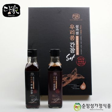  [담가, 순창성가정식품]성가정간장선물세트 2호(전통간장180ml, 진간장180ml / 보자기포장 포함)