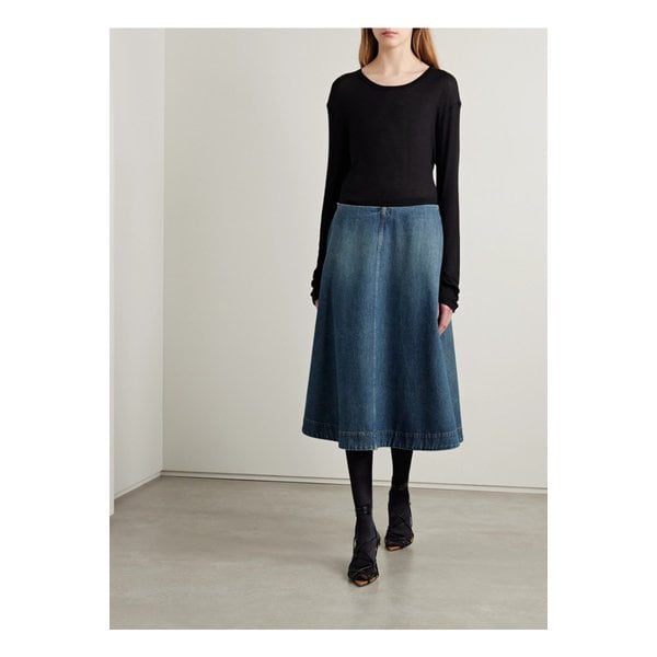 케이트 렌타 데님 미디 스커트 블루 1647597340049334