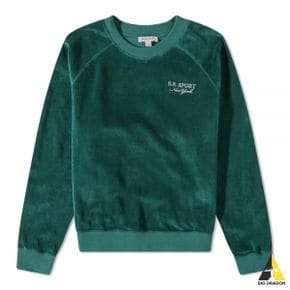 SPORTYRICH SR SPORT VELOUR CREWNECK - FOREST (CR751) (SR 스포츠 벨루어 크루넥 스웨트셔츠)