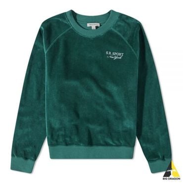 스포티앤리치 SPORTYRICH SR SPORT VELOUR CREWNECK - FOREST (CR751) (SR 스포츠 벨루어 크루넥 스웨트셔츠)