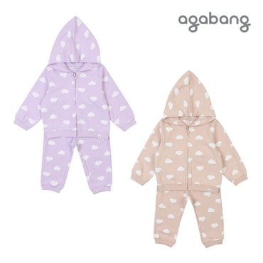 아가방 리브구름집업상하 BEIGE PURPLE  01P553003_P343500523