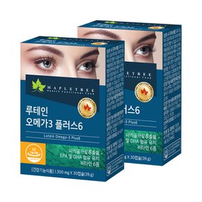 루테인오메가3 플러스6 30캡슐X2통 2개월분 눈건강 혈행건강