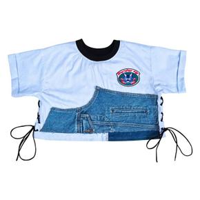 [곽현주컬렉션] [젯콜리코] EYE_LET SIDE DENIM PATCH T (S1736271)