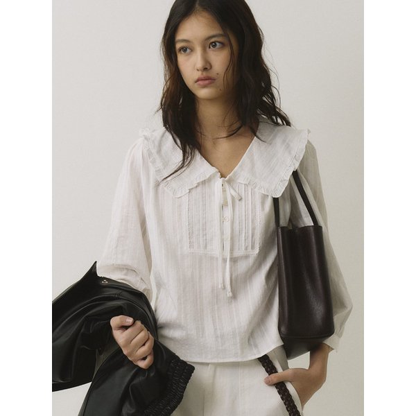 빈티지 세일러 블라우스_Ivory