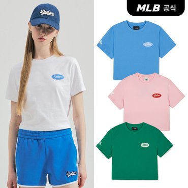 MLB [코리아공식] [MLB] 여성 바시티 크롭 슬림핏 반팔 티셔츠 (4 COLOR)