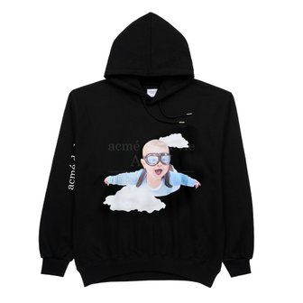 아크메드라비 BABY FACE SKYDIVING HOODIE BLACK  - 스카이다이빙