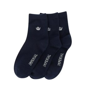 여성 캐주얼 중목 3족 세트 양말 네이비 (VACI34249)