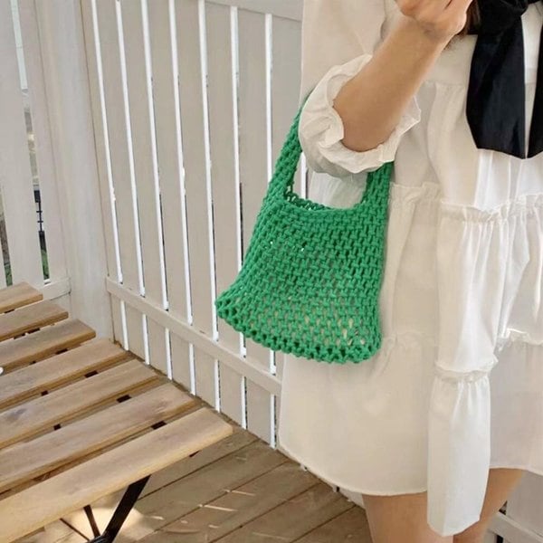 [옷자락] 여성 러블리 바캉스 네트 토트백 미니