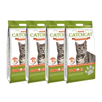  [무료배송] 캐츠캣 천연 벤토나이트 무향 대용량 고양이모래 5L 4개 (총 20L)