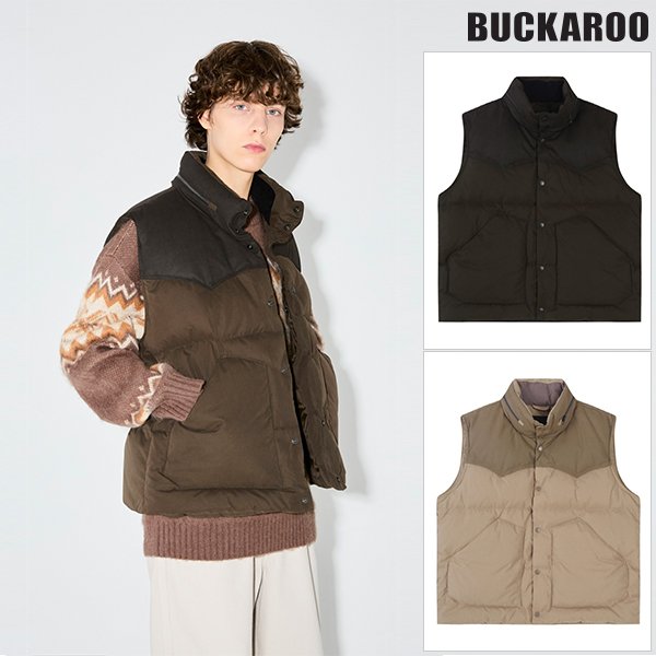 [여주점] 남성 스웨이드 배색 다운 베스트(B244DW420P)