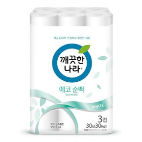 화장지 에코 순백 30m30롤1팩 두루마리 휴지