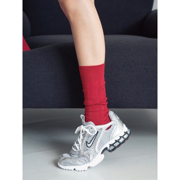 [no.016] classic red basic silket socks