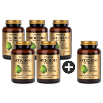 CBInatural (5+1) 20배 고농축 지중해 아티초크 500mg 120캡슐 4개월, 캐나다 생산