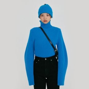 ZOVOUS Turtleneck Knit Pullover - Blue