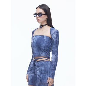 Denim Mesh Bolero BL