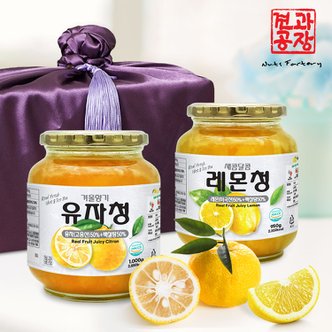 견과공장 프리미엄 과일청 선물세트 (유자청 + 레몬청)