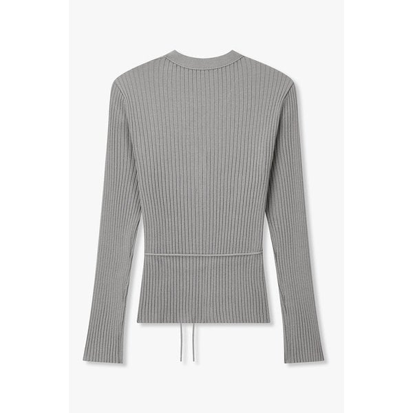 벨티드 브이넥 슬림 니트 가디건 7126150504172