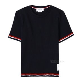 24SS 여성 FJS174A J0089 415 RWB 라운드 반팔 티셔츠 네이비