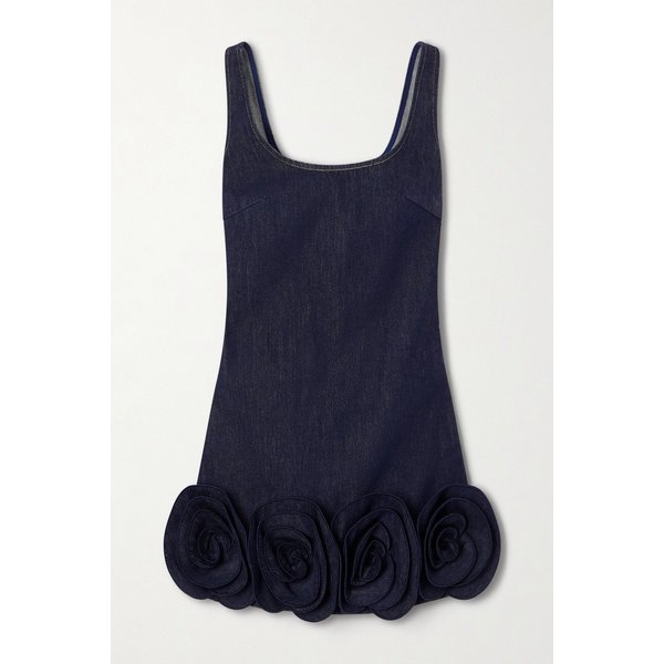 로즈 아플리케 데님 미니 원피스 46376663162953057