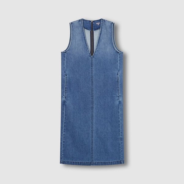 여 데님 V넥 원피스 J136201100051