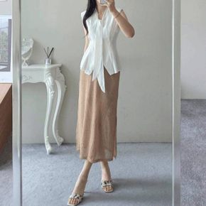 크로셰 밴딩 시스루 밴딩 롱 여름 펀칭 스커트  4color _P429719842