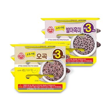 오뚜기 밥 오곡 210g x 6개 + 밥 발아흑미 210g x 6개