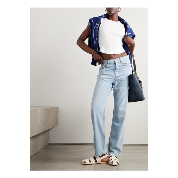 노바 골지 크롭 스트레치  코튼 텐셀™ 리오셀 혼방 탱크 화이트 1647597332884227