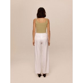 White Silky Ribbon Pants