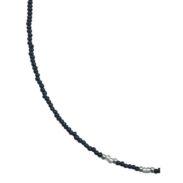 silver point necklace(black)