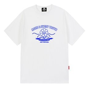 WAVE FLOWER 티셔츠 - 화이트