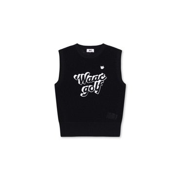 왁 골프 (WWWAM24222BKX)여성 Logo Mesh 니트 베스트