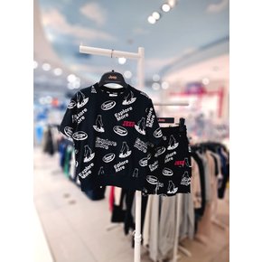 전판 싱글 반팔 맨투맨 KP2TSU226 반바지 KP2TPU926 BK