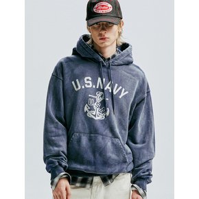 USN VTG DYEING HOODIE DUSTY NAVY