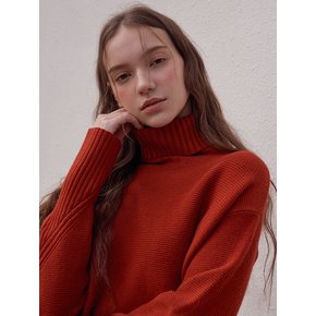 Diagonal Patterned Turtleneck Knitwear (7colors) VKNIT_022