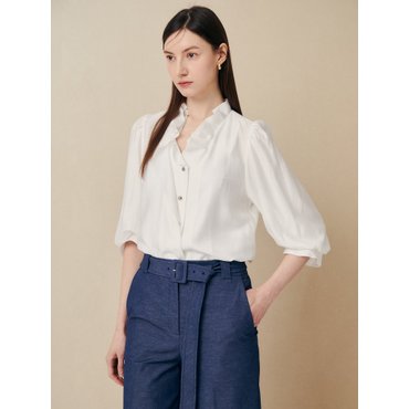 지고트 JR4A0BL394[텐셀 블렌드 프릴 블라우스]