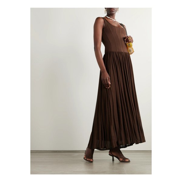 심카이 제이미 저지 미디 드레스 브라운 46376663162889549